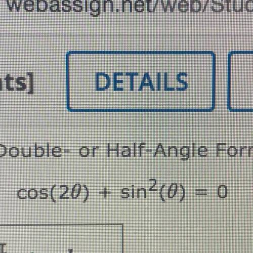 Cos(2x) + sin^2(x) = 0
