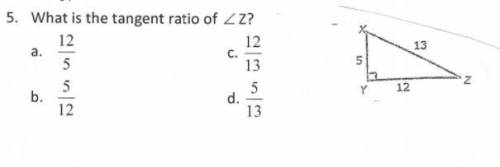 What is the tangent ratio of