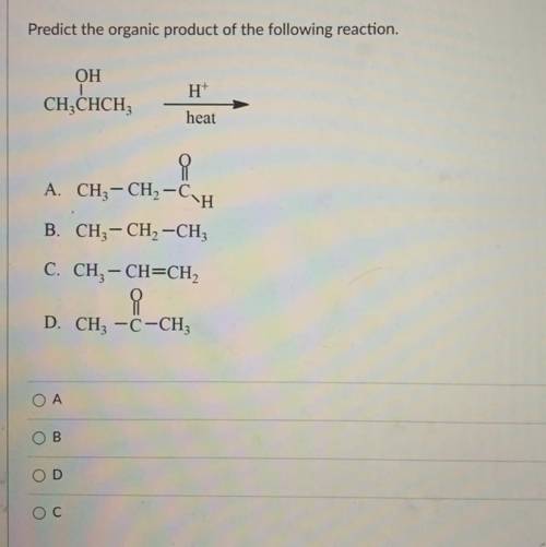Predict the organic product of the following reaction