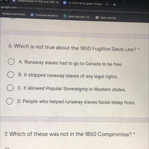 Which is not true about the 1859 fugitive slave law? pls help
