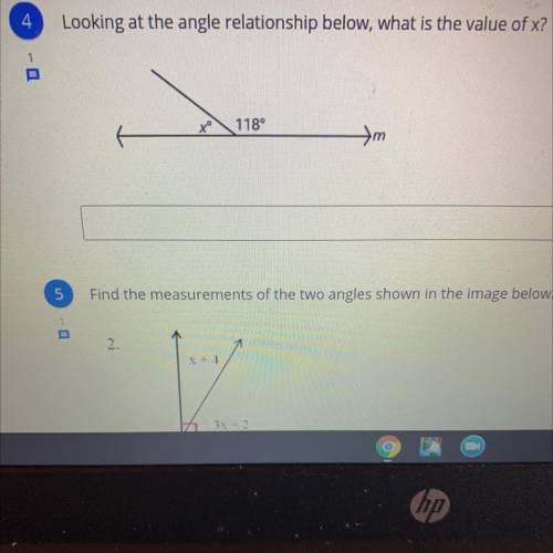 Looking at the angle relationship below, what is the value of x?
to
118°
m
