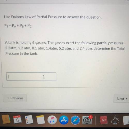 Urgent!! help me find answer using Dalton’s law of Partial pressure