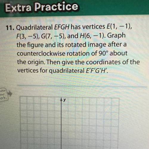PLEASE HELP ASAPP NO JOKES ONLY SERIOUS ANSWERS

 11. Quadrilateral EFGH has vertices E(1, -