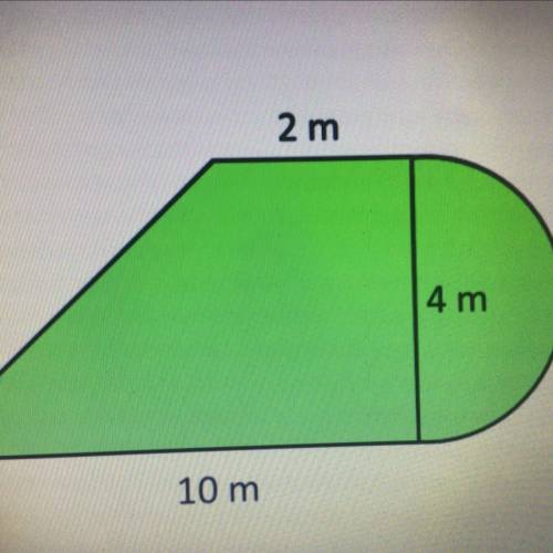 Find the area of this composite figure. (The shapes are the parallelogram and a semi circle. The se