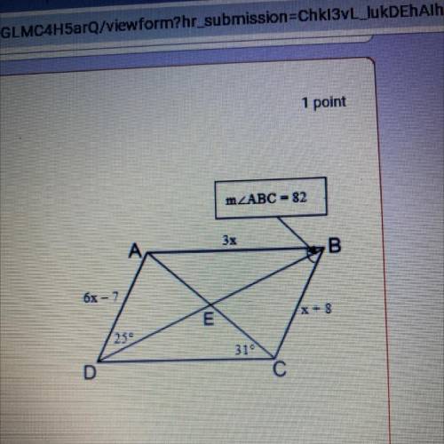 Use parallelogram ABCD find m