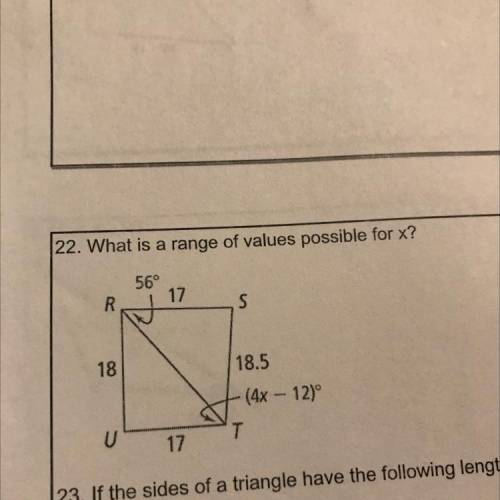 Please help solve this problem. What is the range of values possible for x?