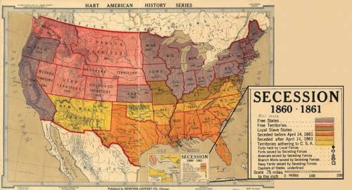 What were the free states during the time period of 1860 - 1861