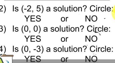 Are these questions solution yes or no? In the image.