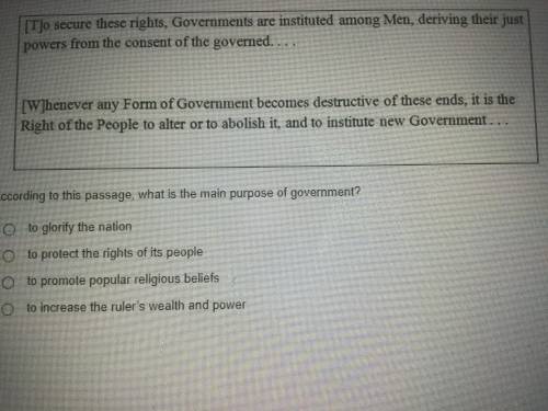 What is the main purpose of government?
