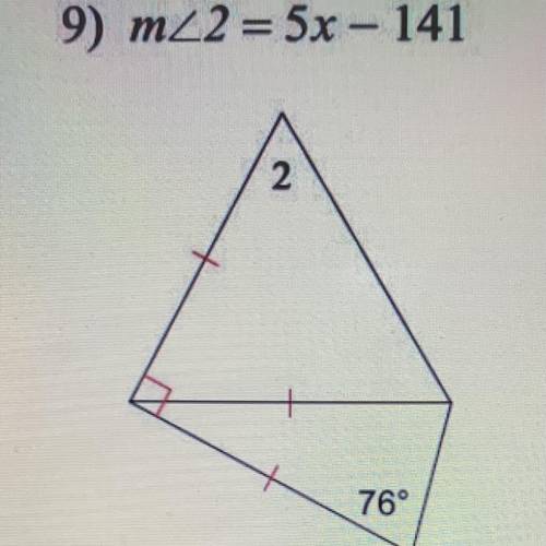 9) m 2 = 5x – 141
find the value of x.