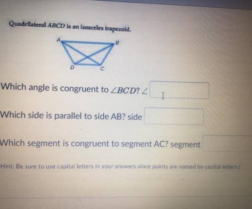 Quadrilateral ABCD is an isosceles trapezoid