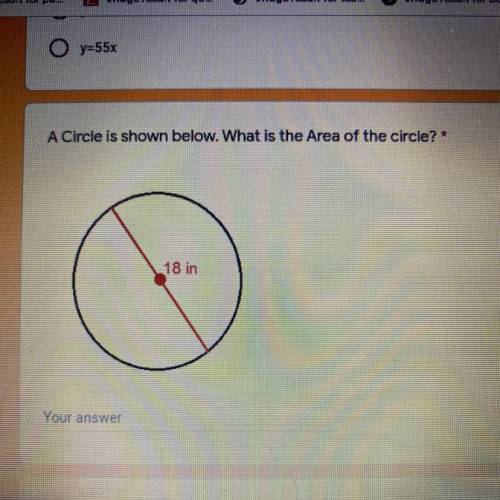 A Circle is shown below. What is the Area of the circle? *
SOMEONE PLEASE HELPP