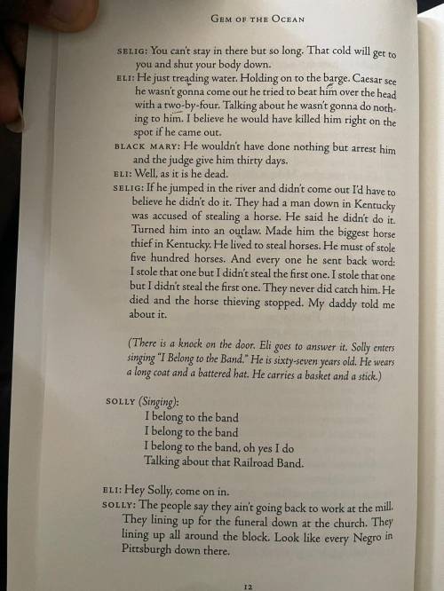 What happens in the middle of page 10( when Selig arrives) to the middle of page 12 ( when Solly ar