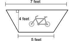 On a road, a bike sign in the shape of an isosceles trapezoid is to be painted. The sign and its di