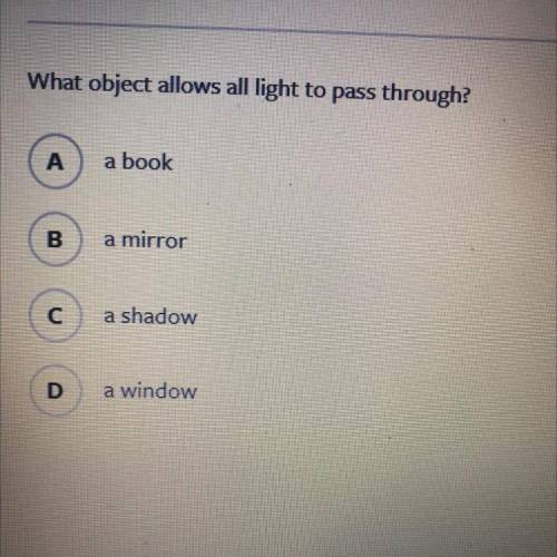 What object allows all light to pass through?