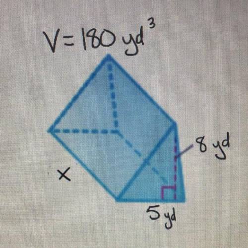Find the missing dimension of the triangular prism