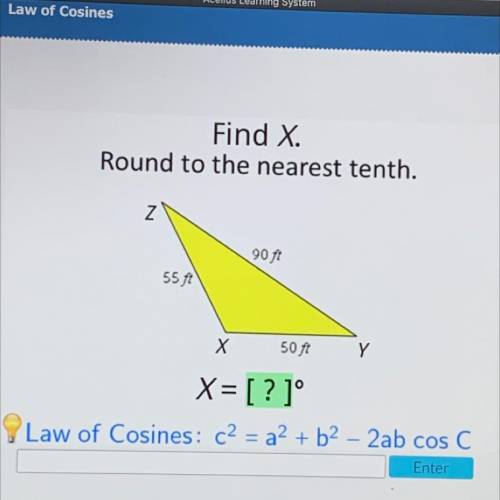 Please help :( Find X.
Round to the nearest tenth.