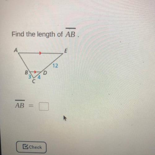 Please help will mark brainlist answer ! 
Find the length of AB
AB =