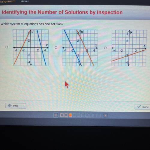 Which system of equations has one solution?