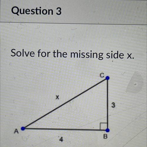 Solve for the missing side x
How do I answer this?