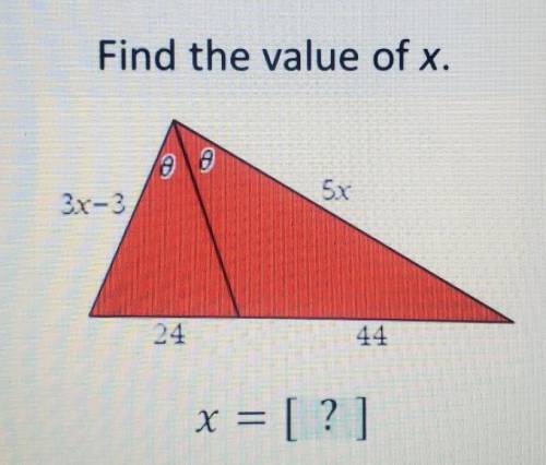 Find the value of x. 90 5x By-3 چا 24 x = [?]​
