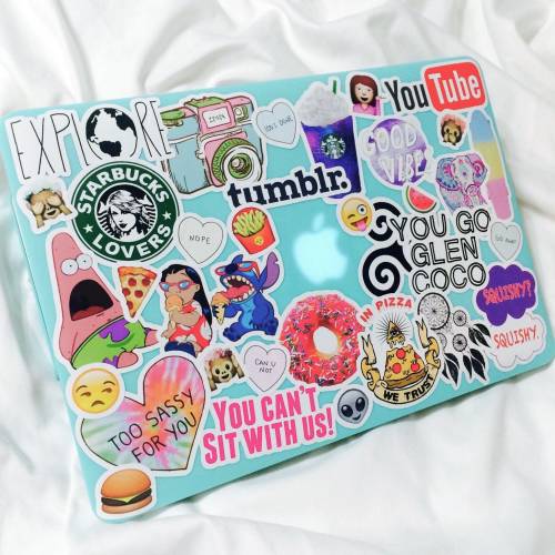 Is it safe for me to use normal glue to stick things on my laptop like stickers or pics?