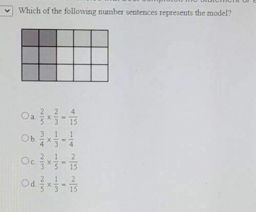 I NEED HELP ASAPWhich of the following number sentences represents the model? ​