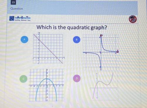Help me please!! I don’t know what a quadratic graph is and need help answering this question! ASAP