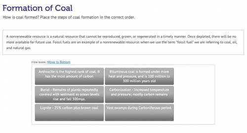 PLEASE HELP QUICK!! 
Formation of coal