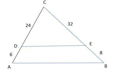 In which of the following triangles are AB || DE?

The photos are the options to choose from! <