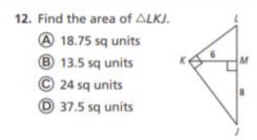 Find the area of ΔLKJ