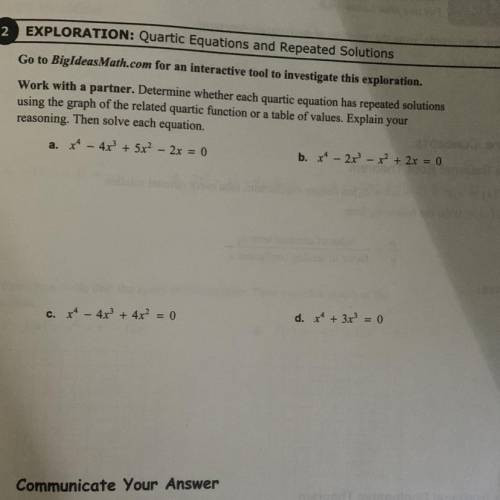 Algebra 2 4.5 Solving Polynomial Equations