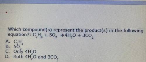 Which compound(s) represent the product(s) in the following
equation?
