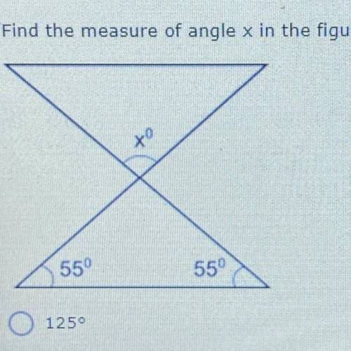 Find the measure of angle x in the figure below
