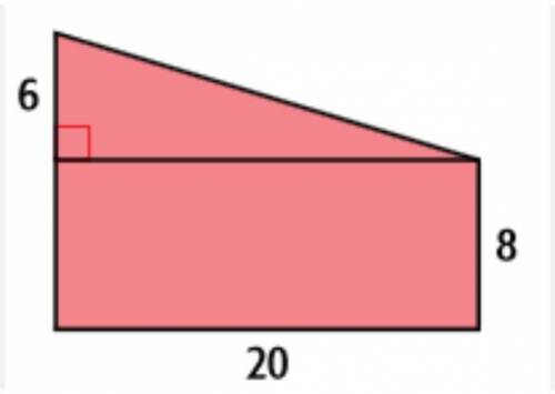 What is the area of the composite shape below?