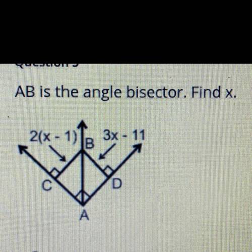 AB is the angle bisector find X