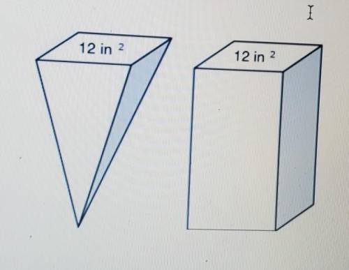a rectangular pyramid and a rectangular prism have congruent bases and heights the area of each of