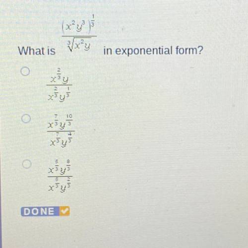 What is

in exponential form?
2
Xy
2
xy
10
xay
xy
O
XY
5
xy