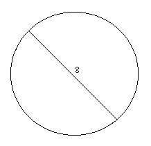 Calculate the area of the circle below. Below is the image of the circle and here are the selection