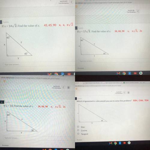Can someone help me on these 4 math problems?