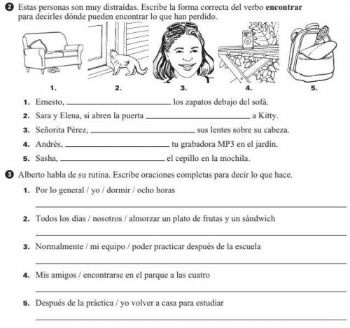 I need help with these questions. If you're a Spanish speaker and can help out that'd be much appre