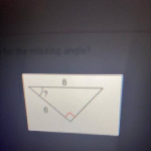 For the image shown,which equation is setup correctly to solve for the missing angle?