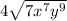 4\sqrt{7x^{7}y^{9}  }