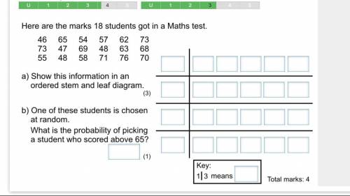 Here are the marks 18 students got in a maths test