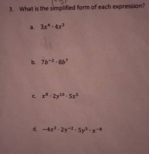What is the simplified form of each expression? ​
