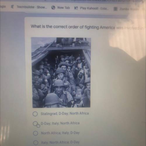 What is the correct order of fighting America was involved in