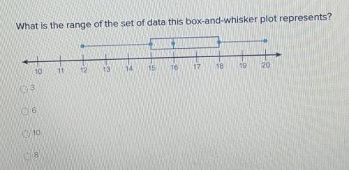 HELP ASAPWhat is the range of the set of data this box-and-whisker plot represents? ​