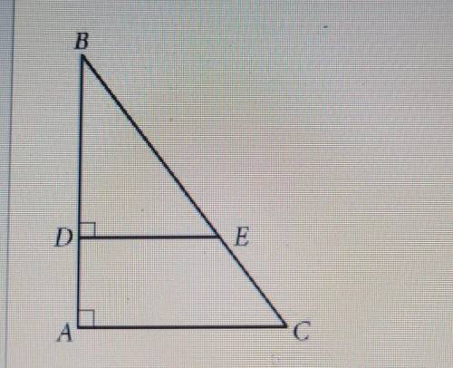 In the figure below, tan B = 4/3. If BC = 15 and DA = 3, what is the length of DE ?

A. 8B. 12C. 6
