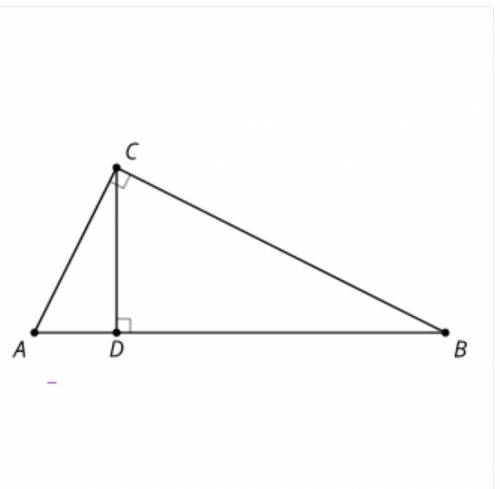 I NEED HELP ASAP PLEASE!

In right triangle ABC, altitude CD is drawn to its hypotenuse. Select al
