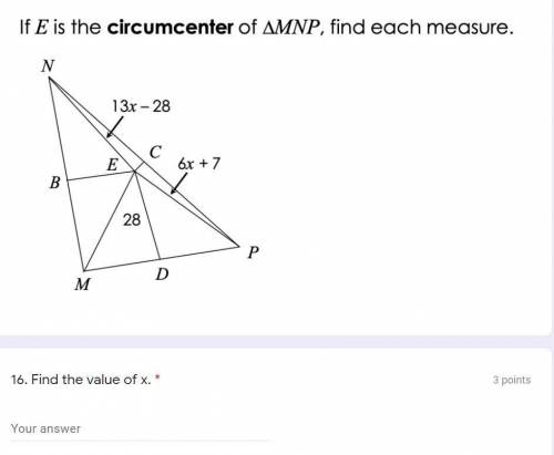 If E is the circumcenter of triangle MNP,find each measure.